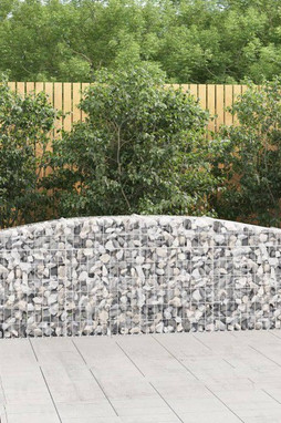 vidaXL 153403 - Panier de gabions arqué 400x30x60/80 cm Fer galvanisé