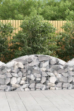 vidaXL 153443 - Panier de gabions arqué 150x30x60/80 cm Fer galvanisé