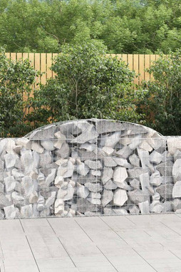 vidaXL 153504 - Panier de gabions arqué 300x30x80/100 cm Fer galvanisé