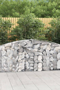 vidaXL 153525 - Panier de gabions arqué 400x30x100/120 cm Fer galvanisé