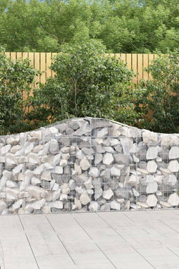 vidaXL 3145421 - Paniers à gabions arqués 14 pcs 200x30x80/100 cm Fer galvanisé
