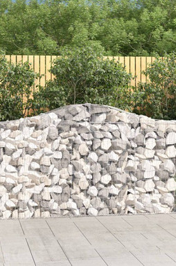 vidaXL 3145440 - Paniers à gabions arqués 12 pcs 200x30x100/120 cm Fer galvanisé