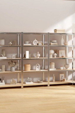 vidaXL 3154174 - 5-Layer Shelves 4 pcs Steel&Engineered Wood