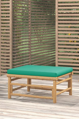 vidaXL 362295 - Repose-pieds de jardin avec coussin vert bambou