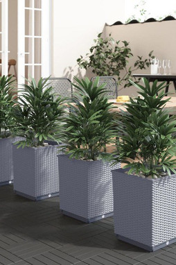 vidaXL 364185 - Jardinières 4 pcs bleu gris 30x30x37 cm polypropylène