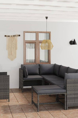 vidaXL 3059761 - Salon de jardin 7 pcs avec coussins Résine tressée