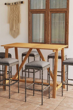 vidaXL 3067967 - Ensemble de bar de jardin avec coussins 7 pcs