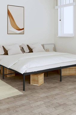 vidaXL 350851 - Cadre de lit métal noir 183x213 cm