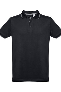 TH Clothes 30137 - Mens Polo Shirt with contrast colour trim and buttons