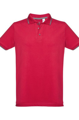 TH Clothes 30137 - Mens Polo Shirt with contrast colour trim and buttons