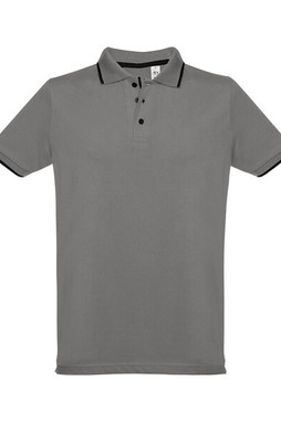 TH Clothes 30137 - Mens Polo Shirt with contrast colour trim and buttons