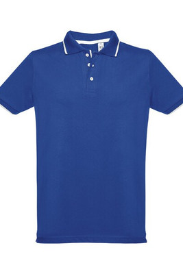 TH Clothes 30137 - Men's Polo Shirt with contrast colour trim and buttons