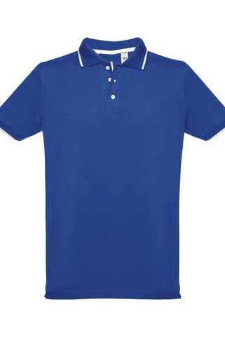 TH Clothes 30137 - Mens Polo Shirt with contrast colour trim and buttons