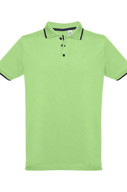 TH Clothes 30137 - Mens Polo Shirt with contrast colour trim and buttons