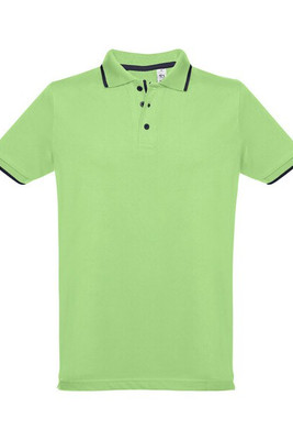 TH Clothes 30137 - Men's Polo Shirt with contrast colour trim and buttons