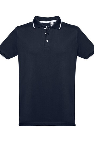 TH Clothes 30137 - Mens Polo Shirt with contrast colour trim and buttons