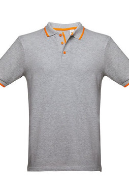 TH Clothes 30137 - Mens Polo Shirt with contrast colour trim and buttons