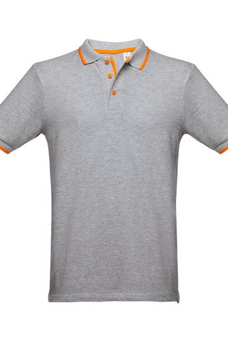 TH Clothes 30137 - Mens Polo Shirt with contrast colour trim and buttons