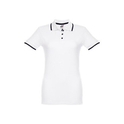 TH Clothes 30138 - Womens Polo Shirt with contrast colour trim and buttons