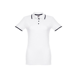TH Clothes 30138 - Womens Polo Shirt with contrast colour trim and buttons