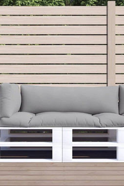 vidaXL 314660 - Coussins de palette lot de 3 gris tissu