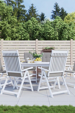 vidaXL 314105 - Coussins de chaise de jardin à dossier haut lot de 6 gris tissu