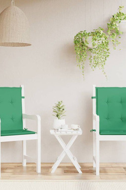 vidaXL 47556 - Coussins de chaise de jardin à dossier bas lot de 2 vert