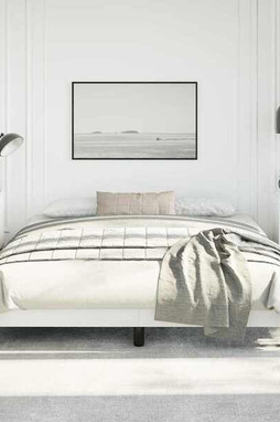 vidaXL 346935 - Cadre de lit blanc 152x203 cm similicuir