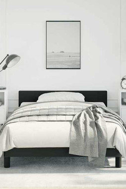 vidaXL 347525 - Cadre de lit sans matelas noir double similicuir