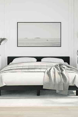vidaXL 347531 - Cadre de lit sans matelas noir queen similicuir