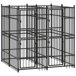 vidaXL 3097937 - Chenil dextérieur pour chiens Acier 3,69 m²