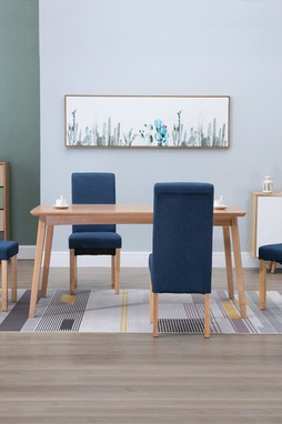 vidaXL 249276 - Chaises à manger lot de 4 bleu tissu