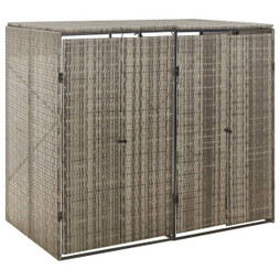 vidaXL 319865 - Abri pour poubelle double 140x80x117 cm Résine tressée