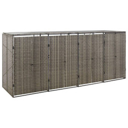 vidaXL 319867 - Abri pour poubelle quadruple 274x80x117 cm Résine tressée