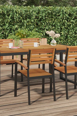 vidaXL 319517 - Table de jardin et pieds en forme de U 180x90x75 cm bois acacia