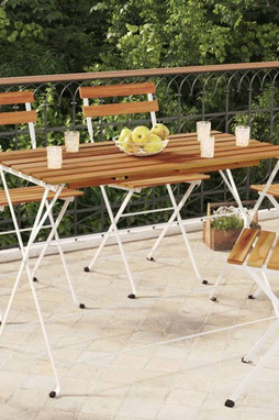 vidaXL 319976 - Table de bistro pliante 100x54x71cm Bois acacia solide et acier
