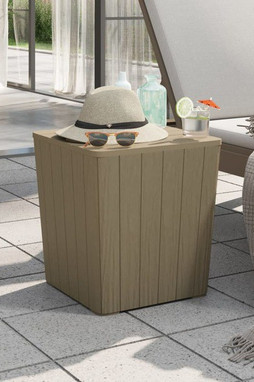 vidaXL 364153 - Table de jardin avec couvercle amovible marron polypropylène