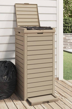 vidaXL 364172 - Poubelle dextérieur marron clair 41x41x86 cm polypropylène