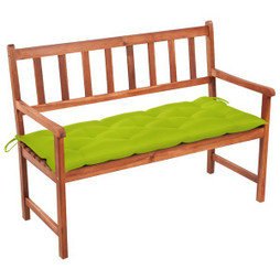 vidaXL 3063794 - Banc de jardin avec coussin 120 cm Bois dacacia massif