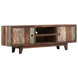 vidaXL 244960 - Meuble TV Bois dacacia massif Vintage 118 x 30 x 40 cm