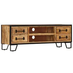 vidaXL 247343 - Meuble TV avec tiroirs 120x30x40 cm Bois massif de manguier