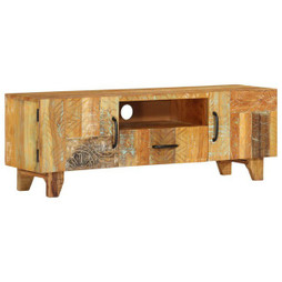 vidaXL 247909 - Meuble TV sculpté à la main 120x30x40 cm Bois de récupération