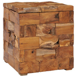 vidaXL 281654 - Tabouret de rangement Bois de teck massif