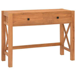 vidaXL 325264 - Bureau avec 2 tiroirs 100x40x75 cm Bois de teck