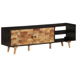 vidaXL 338423 - Meuble TV 140x30x45 cm Bois de manguier brut et dacacia massif