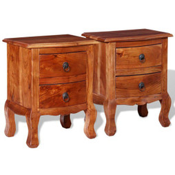 vidaXL 243972 - Tables de chevet avec tiroirs 2 pcs Bois dacacia massif