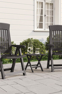 vidaXL 364712 - Chaises inclinables de jardin lot de 2 anthracite PP