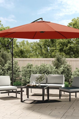 vidaXL 44508 - Parasol de jardin en porte-à-faux et poteau en aluminium