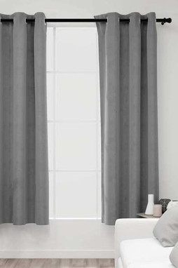vidaXL 134818 - Rideaux occultants et anneaux 2 pcs gris 94x241 cm velours