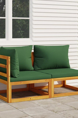 vidaXL 360018 - Salon de jardin avec coussins 2 pcs bois massif acacia